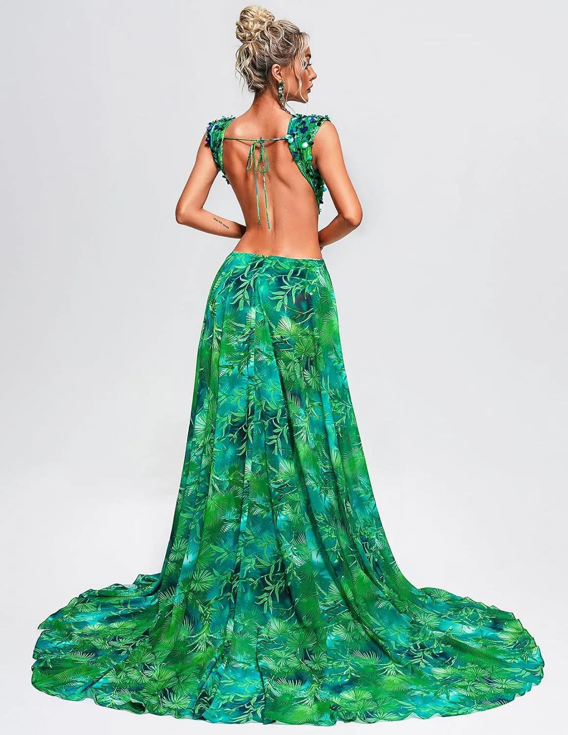 Romantic Maxi Beach Dress Stunning Squin Dress Printed Floral Dress for Women Summer Chiffon Dress