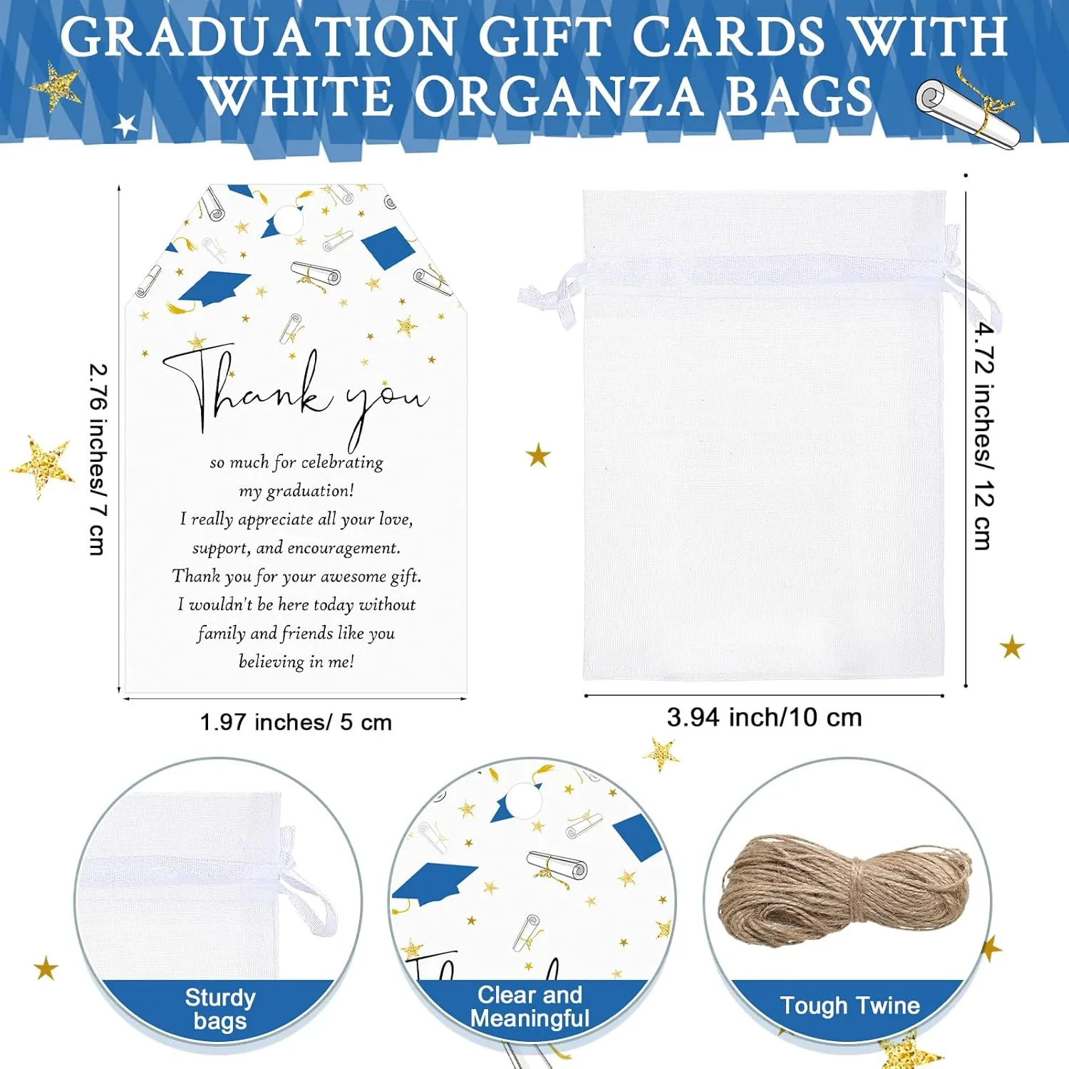 Roshtia 25 Set Graduation Gifts Party Favors Class of 2025 the Best Is Yet to Come Acrylic Shot Glasses with Thank You Cards and Organza Bags for High School College Grad Guests Return Gifts(Blue)