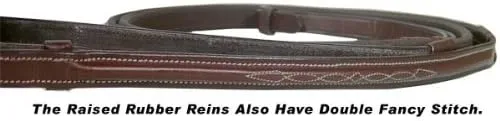 Round Raised Double Fancy Stitch Figure 8 Bridle with Matching Rubber Reins