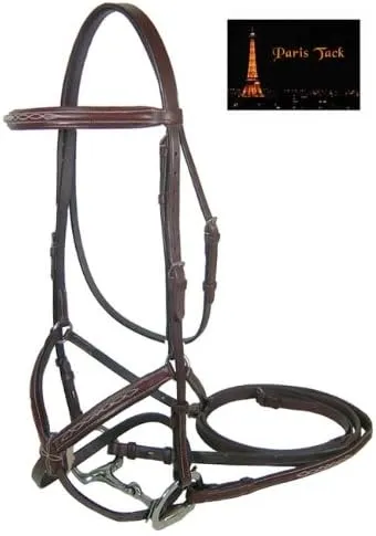 Round Raised Double Fancy Stitch Figure 8 Bridle with Matching Rubber Reins