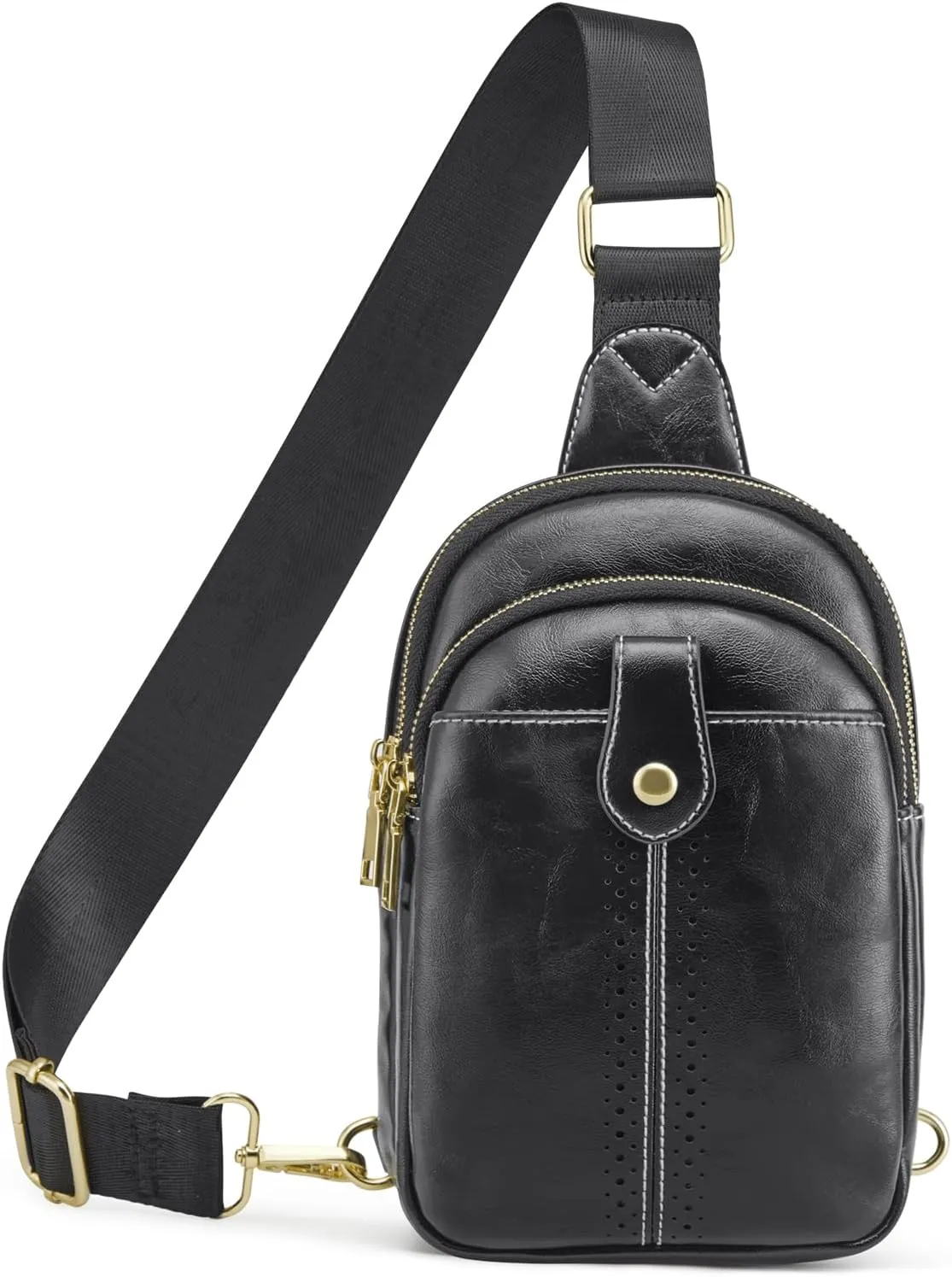 S-ZONE Small Sling Bag for Women Vegan Leather Crossbody Bags Trendy Purse with Adjustable Strap