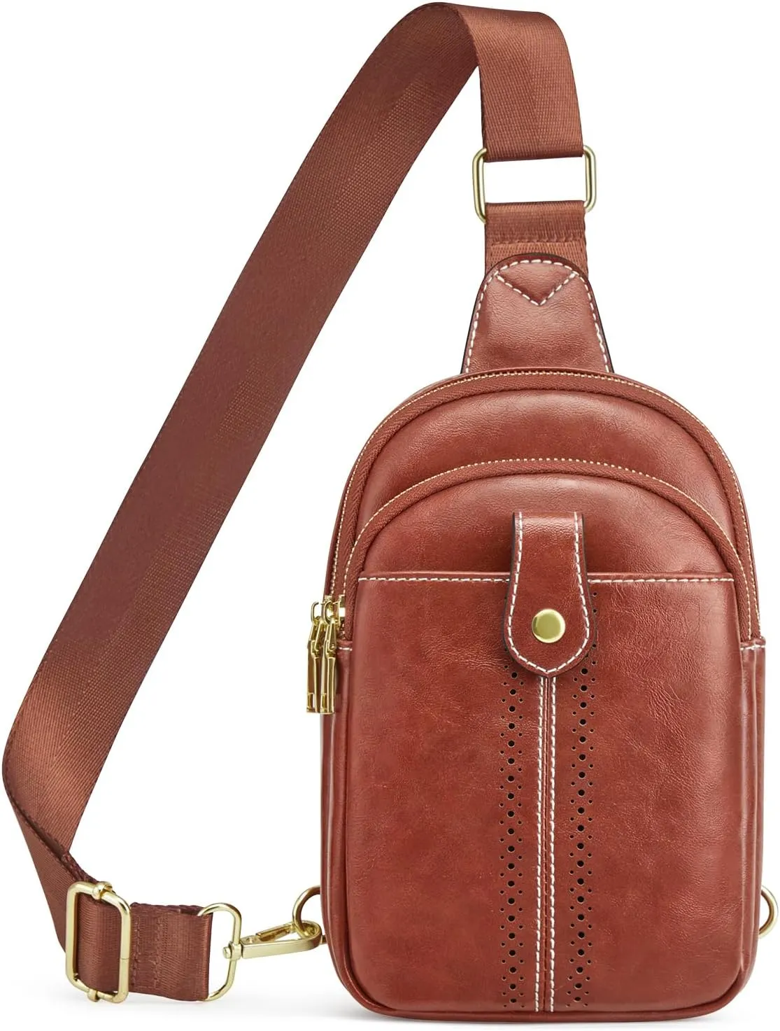 S-ZONE Small Sling Bag for Women Vegan Leather Crossbody Bags Trendy Purse with Adjustable Strap