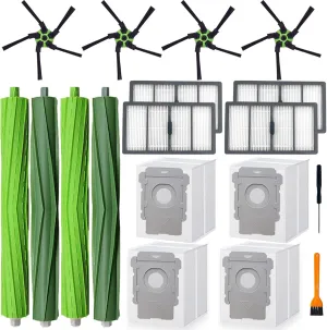S9 replacement parts for roo-mba s9(9150) s9  s9 Plus(9550) Series Vacuum Cleaner,4 Filters, 4 Corner Brushes, 2 Set of Multi-Surface Rubber Brushes,4 Automatic Dirt Disposal Bags,2 tools