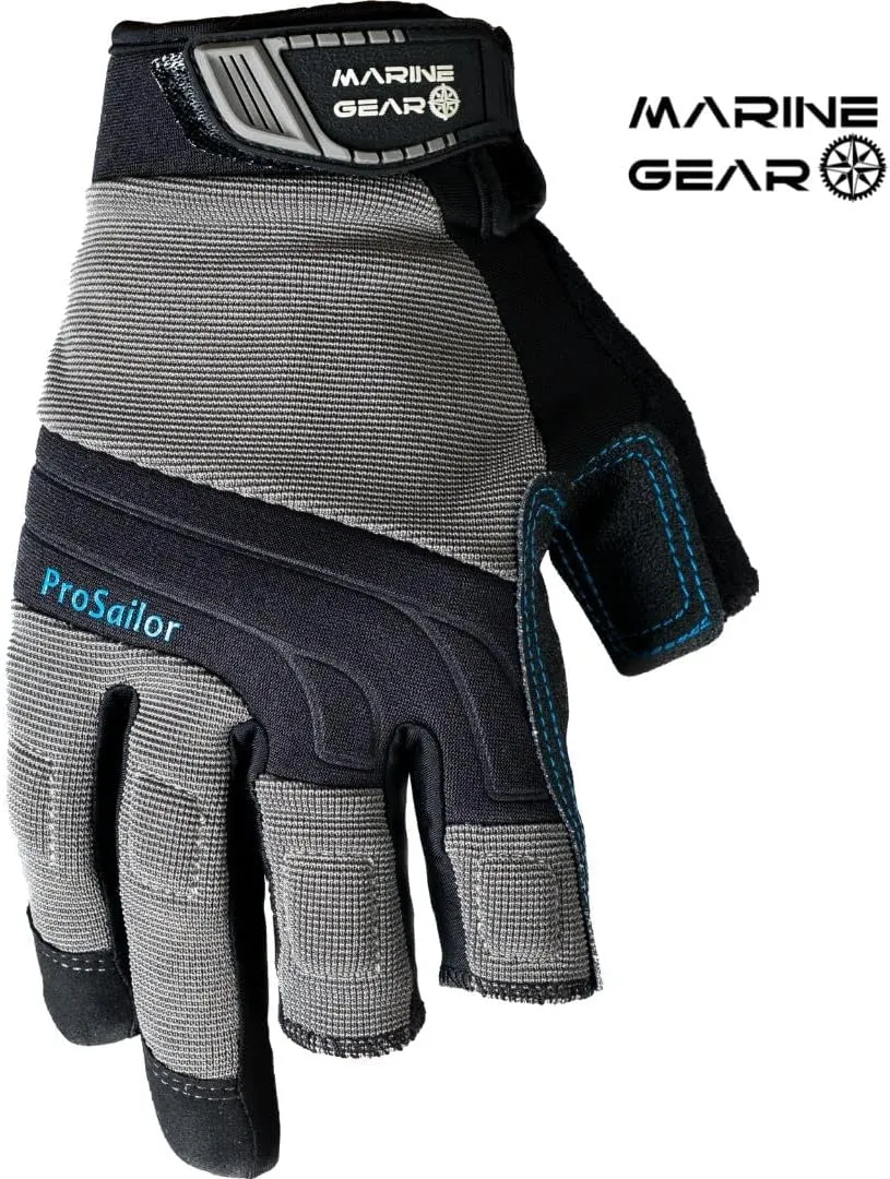 Sailing Gloves - 3-Finger Dexterity with Better Grip, Neoprene and Padded Knuckles, Reinforced Pressure Points