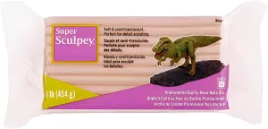 Sculpey Super Polymer Clay: Beige - 1 lb Pack - Soft Oven Bake Clay, Non-Toxic, Created for Advanced Sculptors-Artists-Model Makers-Movie Studios