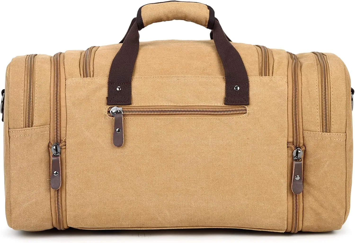 Sechunk Duffle Bag Canvas Leather Large Outdoor Shoulder Bag (yellow)