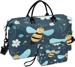 senya Travel Duffle Bag Weekender Bags Overnight Bag with Toiletry Bag Gym Duffel Bag Blue Wing Bee for Travel Business Trips Sport
