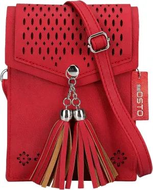 seOSTO Womens Small Crossbody Bag For Woman, Tassel Wallet Purse，Gifts For Teenage Girls