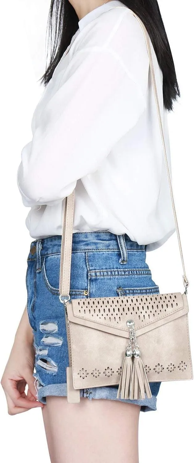 seOSTO Womens Small Crossbody Bag For Woman, Tassel Wallet Purse，Gifts For Teenage Girls