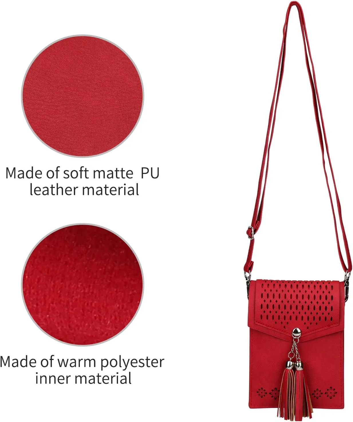 seOSTO Womens Small Crossbody Bag For Woman, Tassel Wallet Purse，Gifts For Teenage Girls