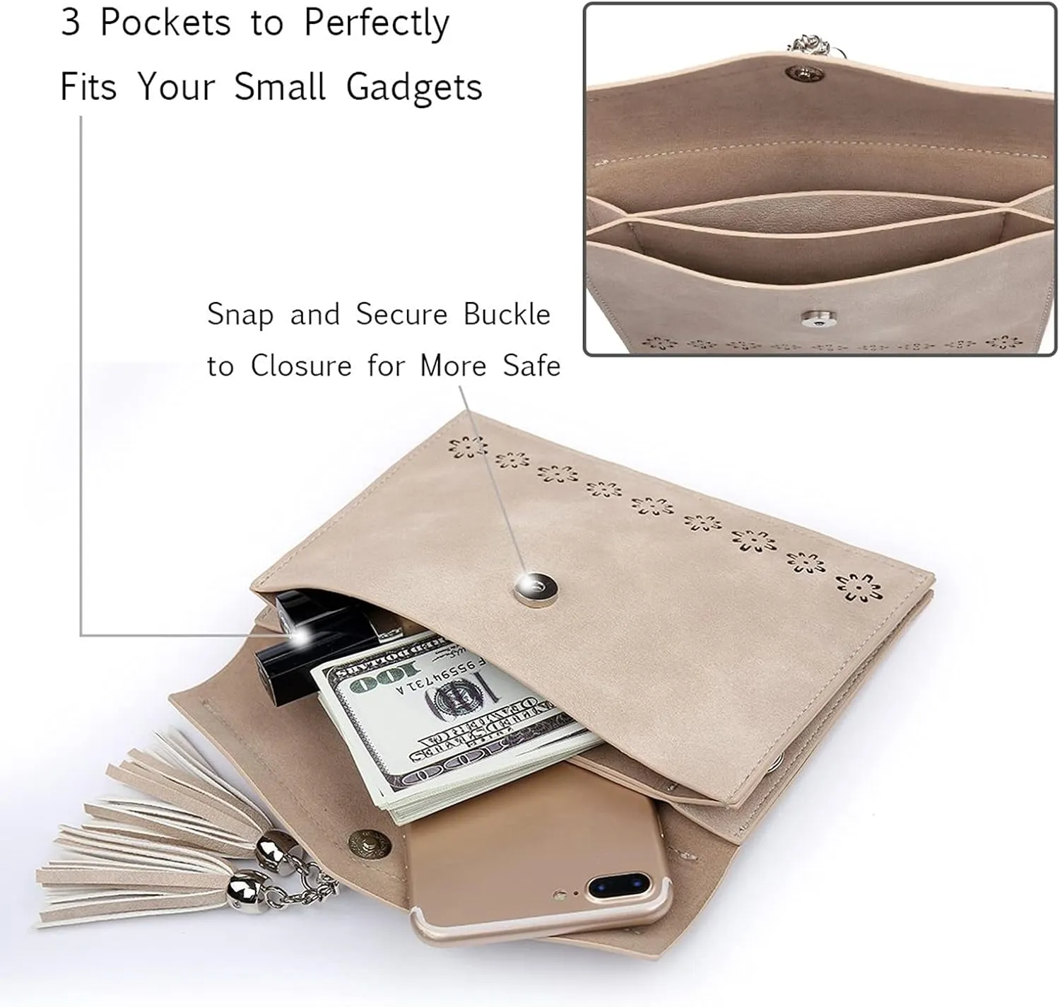seOSTO Womens Small Crossbody Bag For Woman, Tassel Wallet Purse，Gifts For Teenage Girls