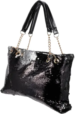 Sequin Purse Womens Tote Bags Black Tote Bags Crossbody Purses for Women Large Tote Bags for Women