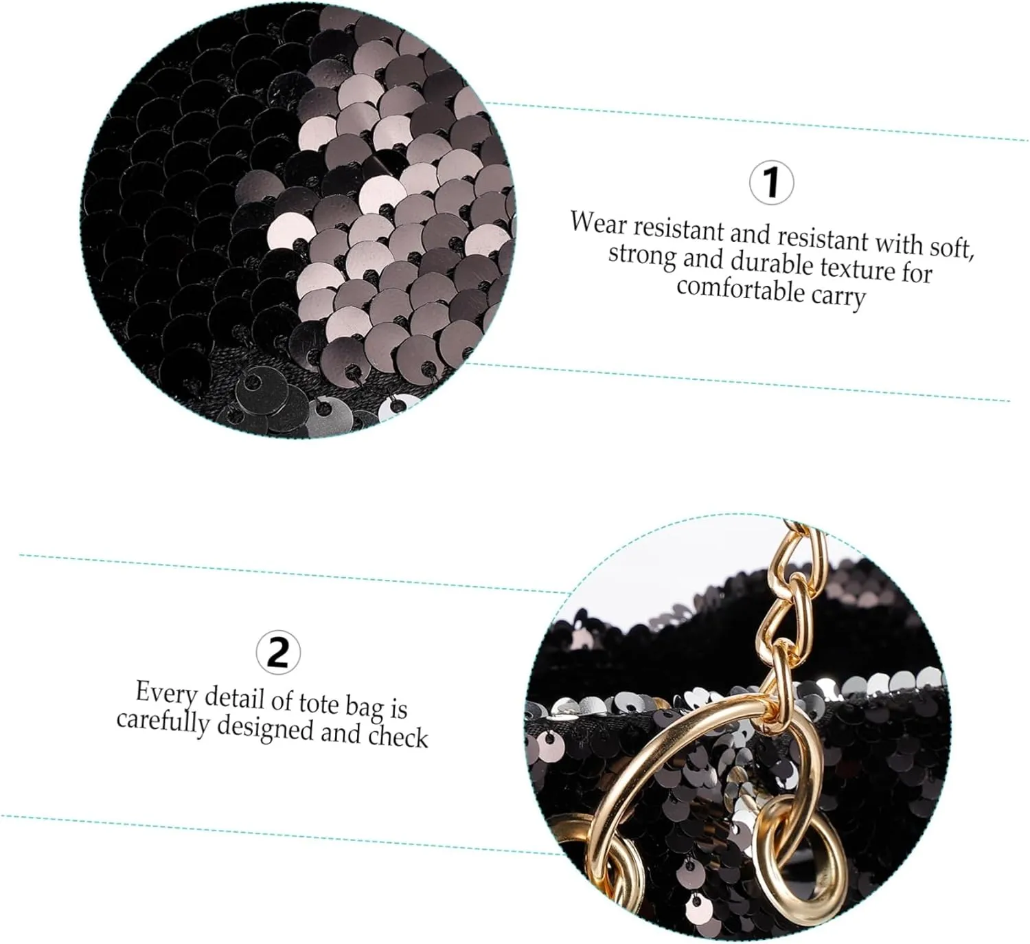 Sequin Purse Womens Tote Bags Black Tote Bags Crossbody Purses for Women Large Tote Bags for Women