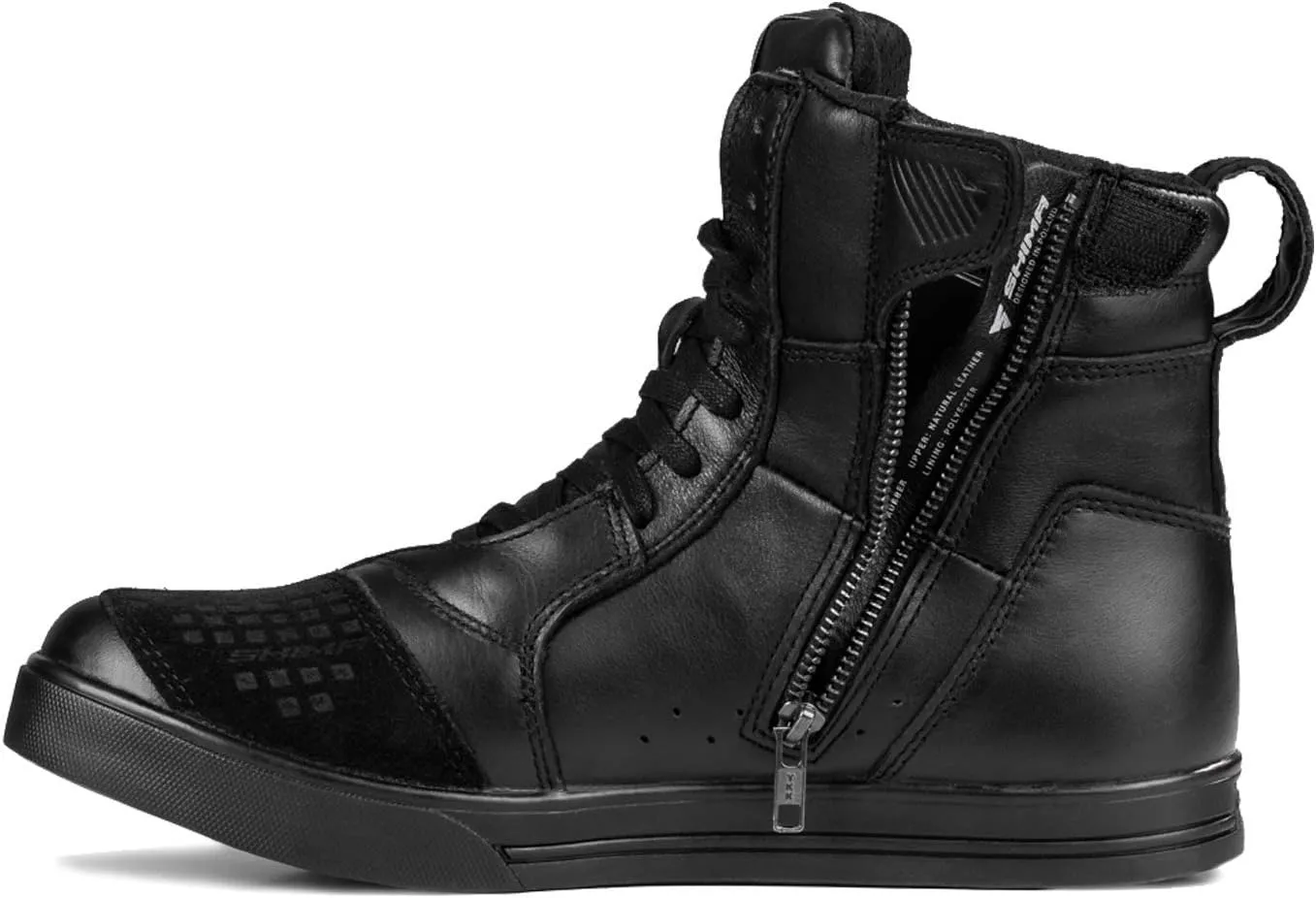 SHIMA Blake Motorcycle Shoes for men - Leather, Breathable, Reinforced Street Riding Shoes with Side Zipper