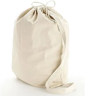 SHOPINUSA Heavy Canvas Laundry Bags W/Shoulder Strap (Small-Medium-Large) (Small 2 Pack)