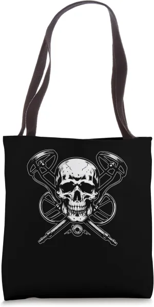 Skull and Metal Detector Metal Detectorists Archeologist Tote Bag