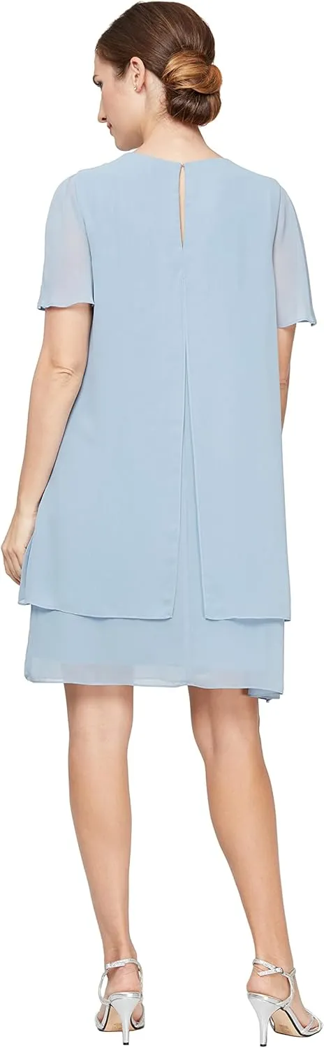 S.L. Fashions Women's Sleeveless Cutout Pearl Neck Dress