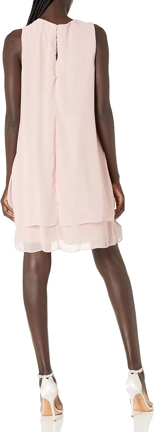 S.L. Fashions Women's Sleeveless Cutout Pearl Neck Dress