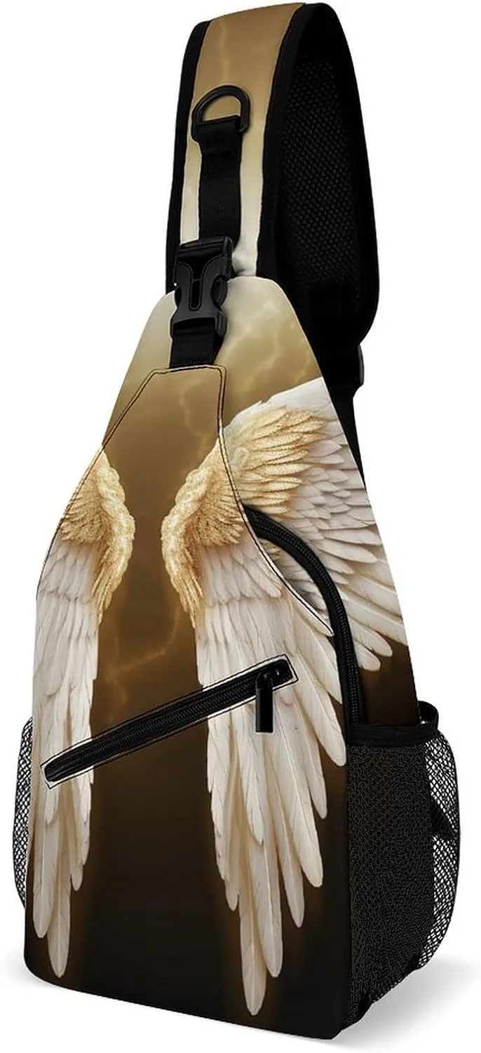Sling Bags Angel Wing Crossbody Bag for Women Men Cross Body Bag for Travel Hiking Shopping