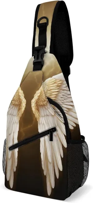 Sling Bags Angel Wing Crossbody Bag for Women Men Cross Body Bag for Travel Hiking Shopping