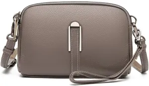 Small Genuine Leather Double Zip Camera Cross Body Purses Handbag Trendy Crossbody Bags for Women Ladies‘ Bag