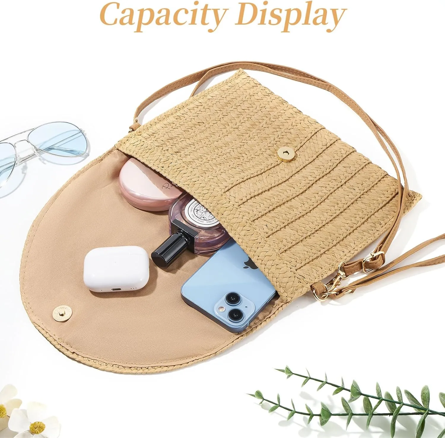Small Straw Purse for Women Summer Clutch Purses Beach Woven Envelope Bag Raffia Shoulder,Straw Crossbody Bag boho
