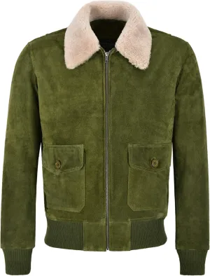 Smart Range TOPP GUN Men’s Suede Leather Classic Collar PILOT Harrington Bomber Style Jacket
