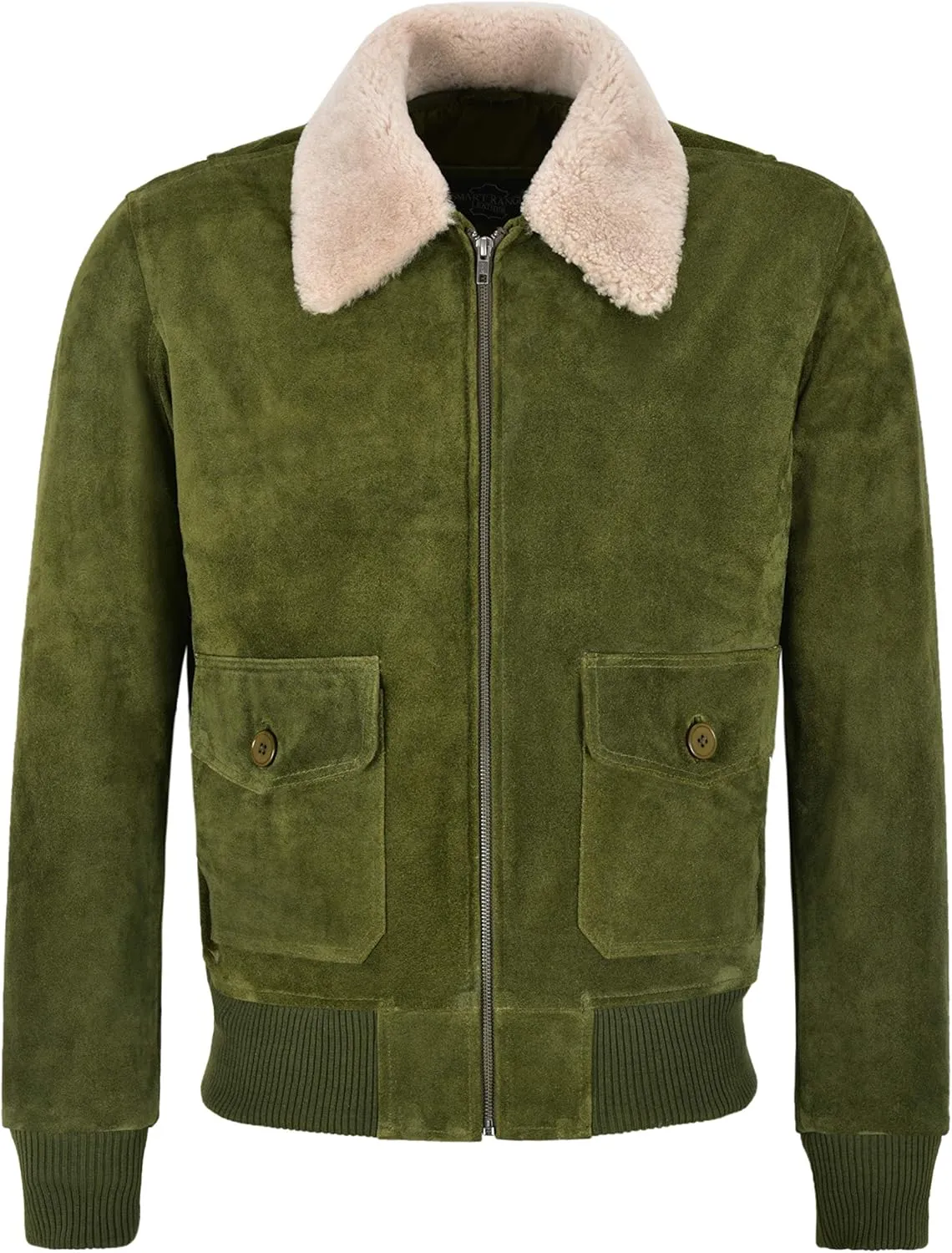 Smart Range TOPP GUN Men’s Suede Leather Classic Collar PILOT Harrington Bomber Style Jacket