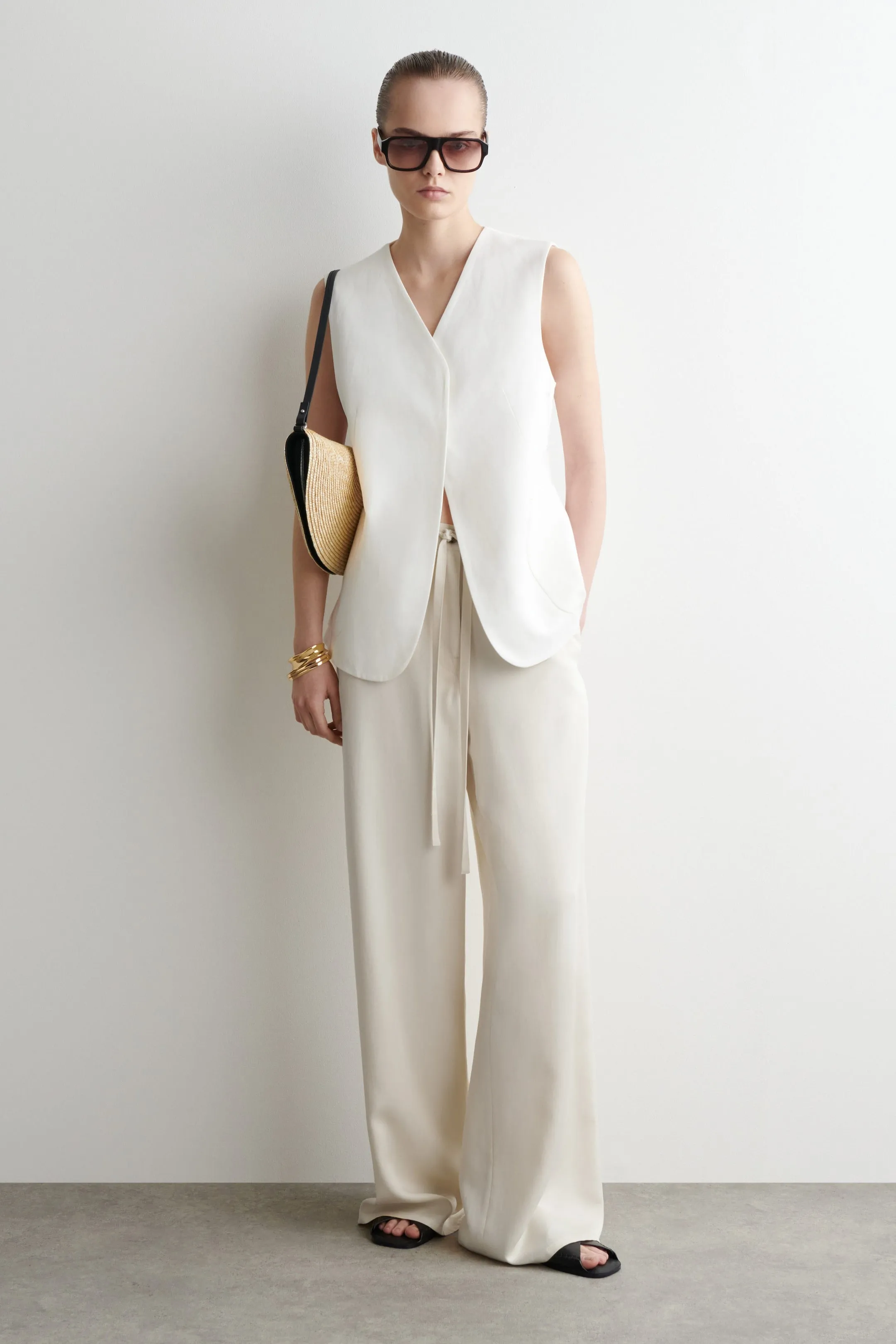Soleil clutch bag - straw