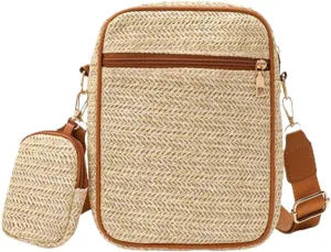 Solyinne Straw Bags for Women Small Crossbody Bag Woven Purse Cute Shoulder Bags for Travel Beach Summer Designer Trendy