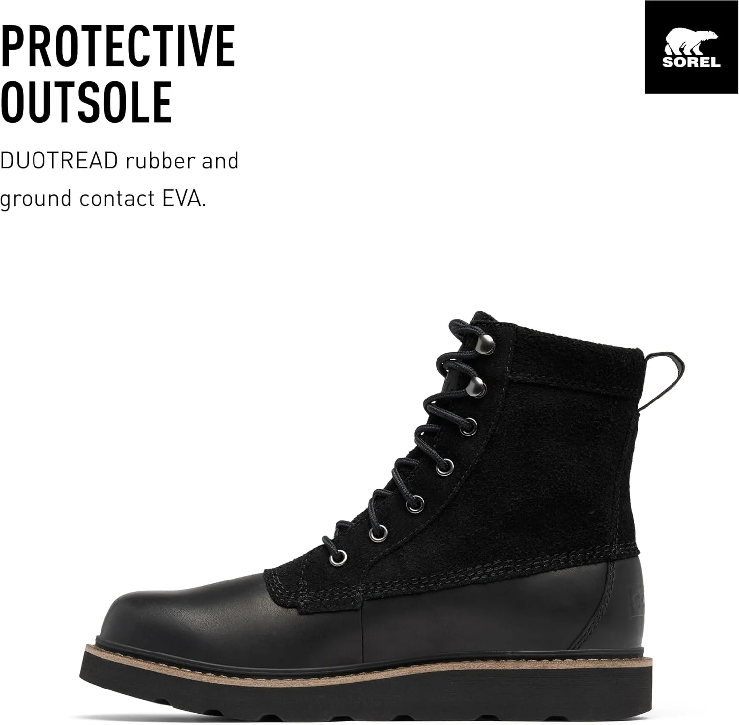 SOREL Men's Slabtown 62 Caribou Waterproof Boot - Black, Black - 10