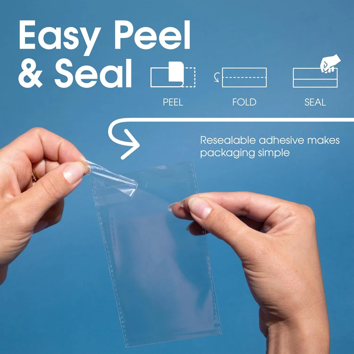 Spartan Industrial - 9" X 12" (100 Count) Crystal Clear Resealable Cello Poly Bags for Packaging, Clothing & T Shirts - Self Seal & Reinforced