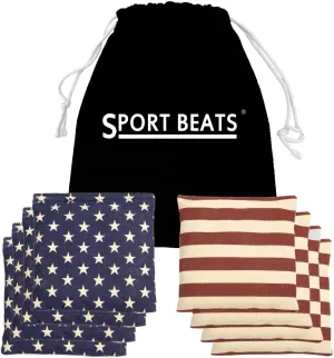 SPORT BEATS Cornhole Bags Set of 8 Regulation Weight & Size Corn Hole Bags Bean Bags for Cornhole Game Includes Carry Case