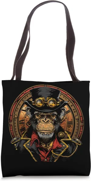 Steampunk Monkey aristocracy with top hat aviator goggles Tote Bag