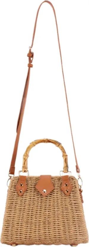 Straw Bag for Women Stylish Woven Purse Trendy Handbag Cute Shoulder Purse with Adjustable Strap (A01-Beige)