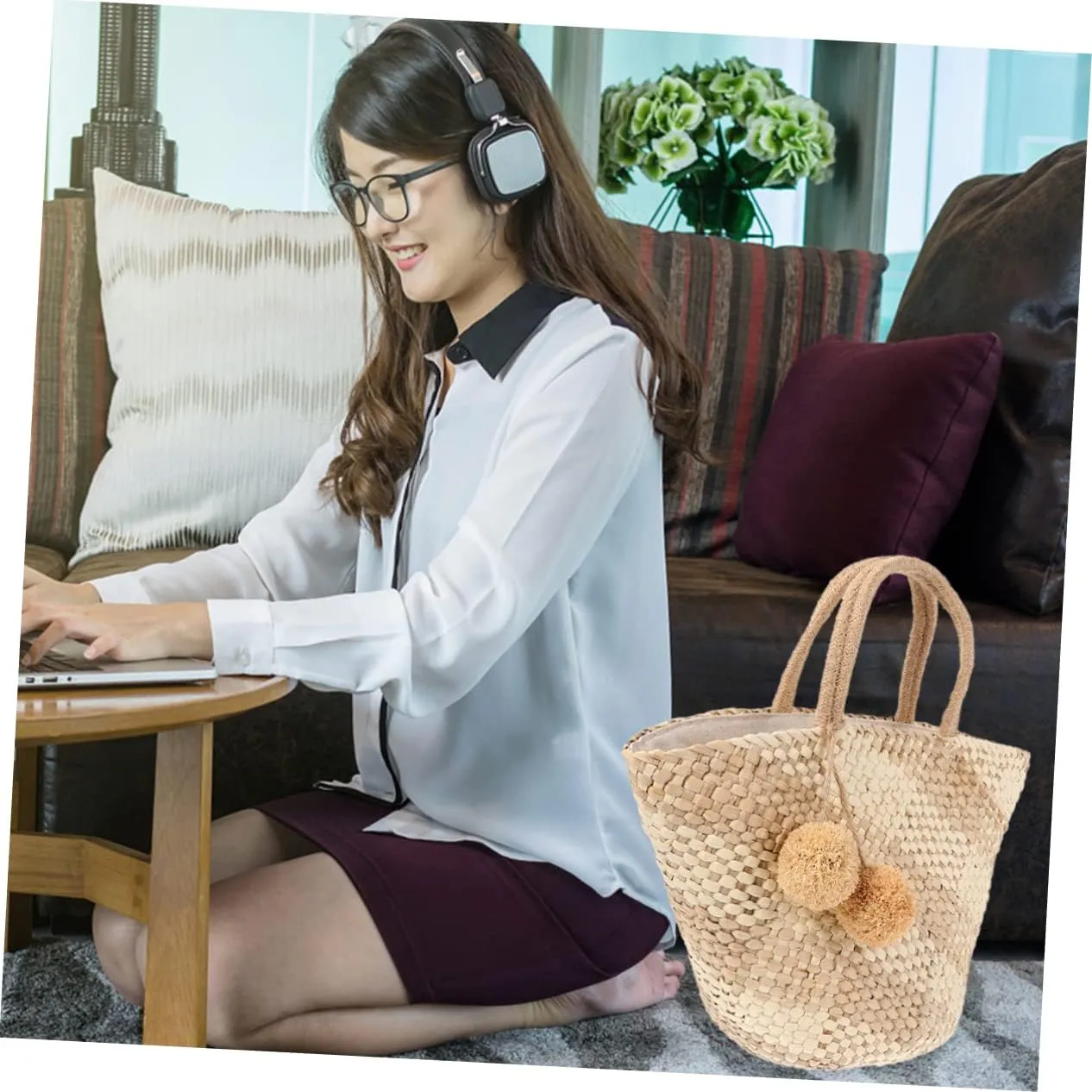 Straw Bag Straw Tote Bag Large Weaving Bag Straw Grocery Bag Handmade Tote Bag Womens Tote Handbags