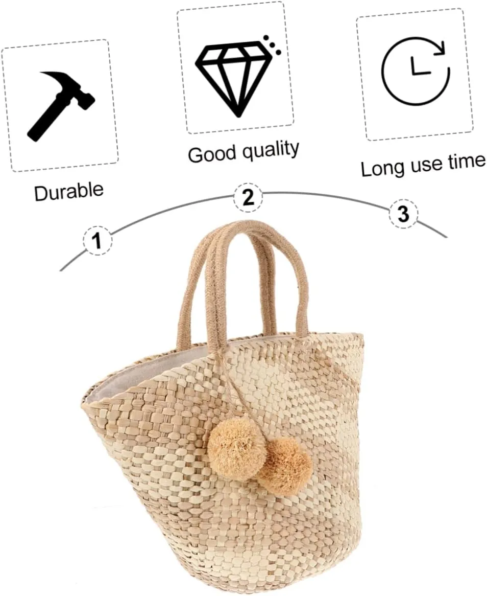 Straw Bag Straw Tote Bag Large Weaving Bag Straw Grocery Bag Handmade Tote Bag Womens Tote Handbags