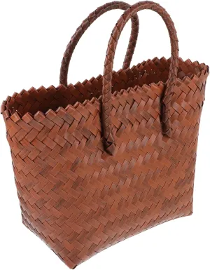 Straw Beach Bag Women's Hobo Bag Handle Woven Tote Outdoor Picnic Basket Pp Material