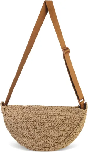 Straw Crossbody Bag for Women 2025 Summer Woven Beach Purse Fashion Handmade Crochet Shoulder Bag