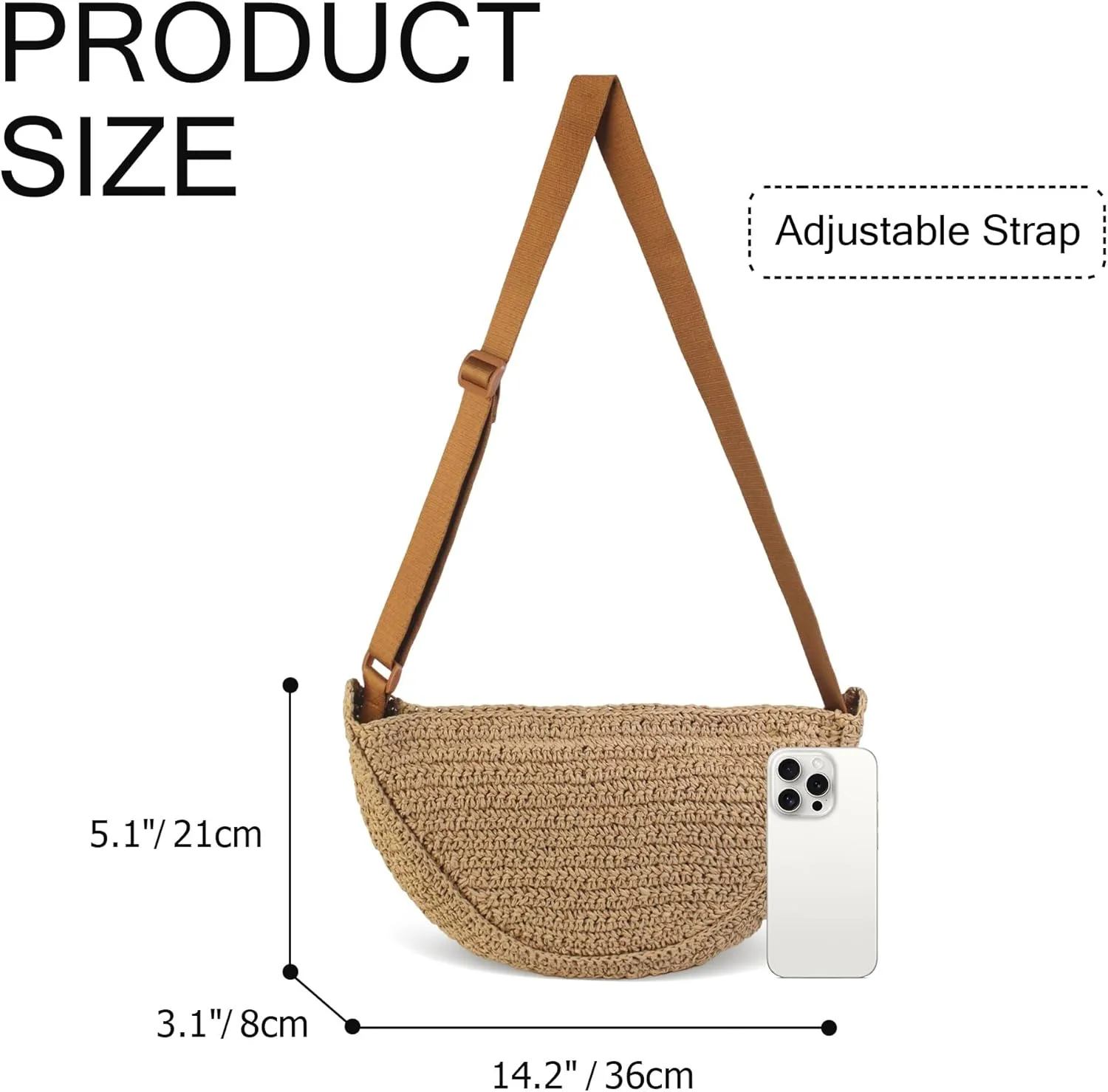 Straw Crossbody Bag for Women 2025 Summer Woven Beach Purse Fashion Handmade Crochet Shoulder Bag