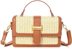 Straw Crossbody Bags for Women Summer Straw Clutch Bag Woven Beach Purse Vacation Handbags