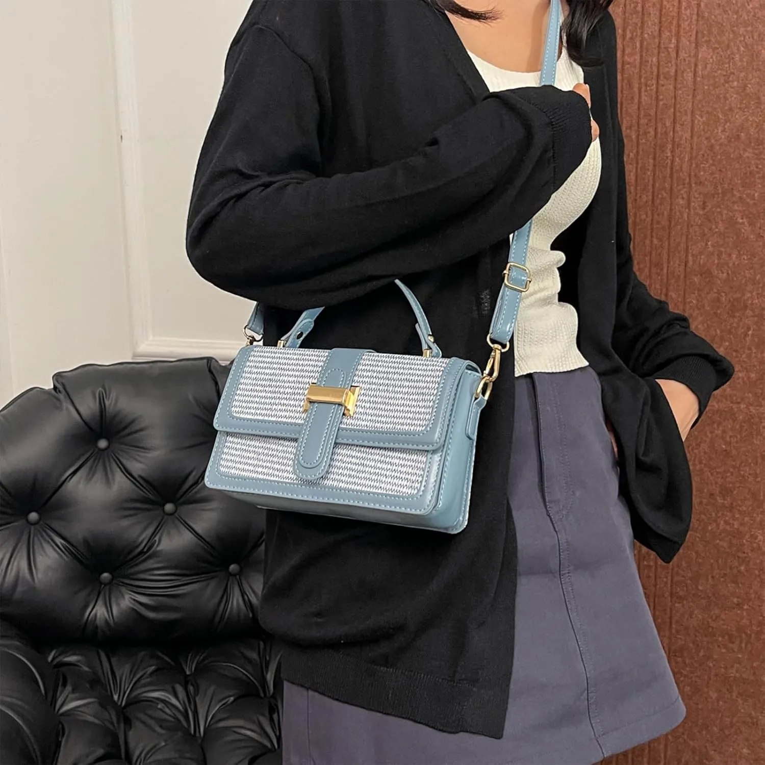 Straw Crossbody Bags for Women Summer Straw Clutch Bag Woven Beach Purse Vacation Handbags