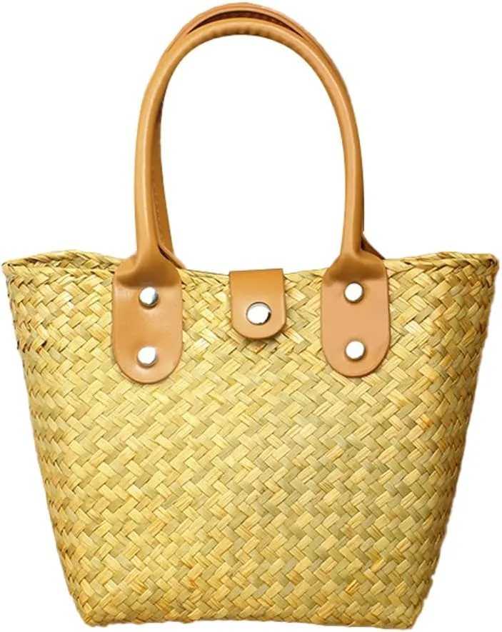 Straw Crossbody Bags for Women Versatile Trendy Beach Purse Resort Bag Fresh Style Straw Handbag Satchel Woven Shoulder Purse