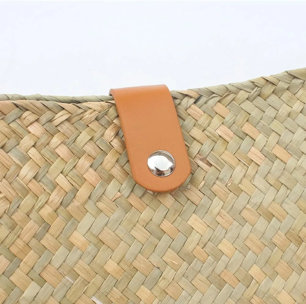 Straw Hobo Bags for Women Quadrate Straw Tote Woven Beach Purse Trendy Shoulder Purse Underarm Vacation Handbags for Summer