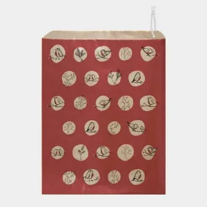 Strung Paper Gift Bags Red Robins Christmas Bags x 45