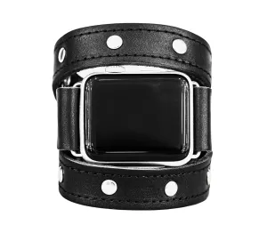 stud stitched Leather double wrap band strap compatible with Apple watch 38mm 40mm 41mm 42mm 44mm 45mm 46mm 49mm, Handmade UA 1090st