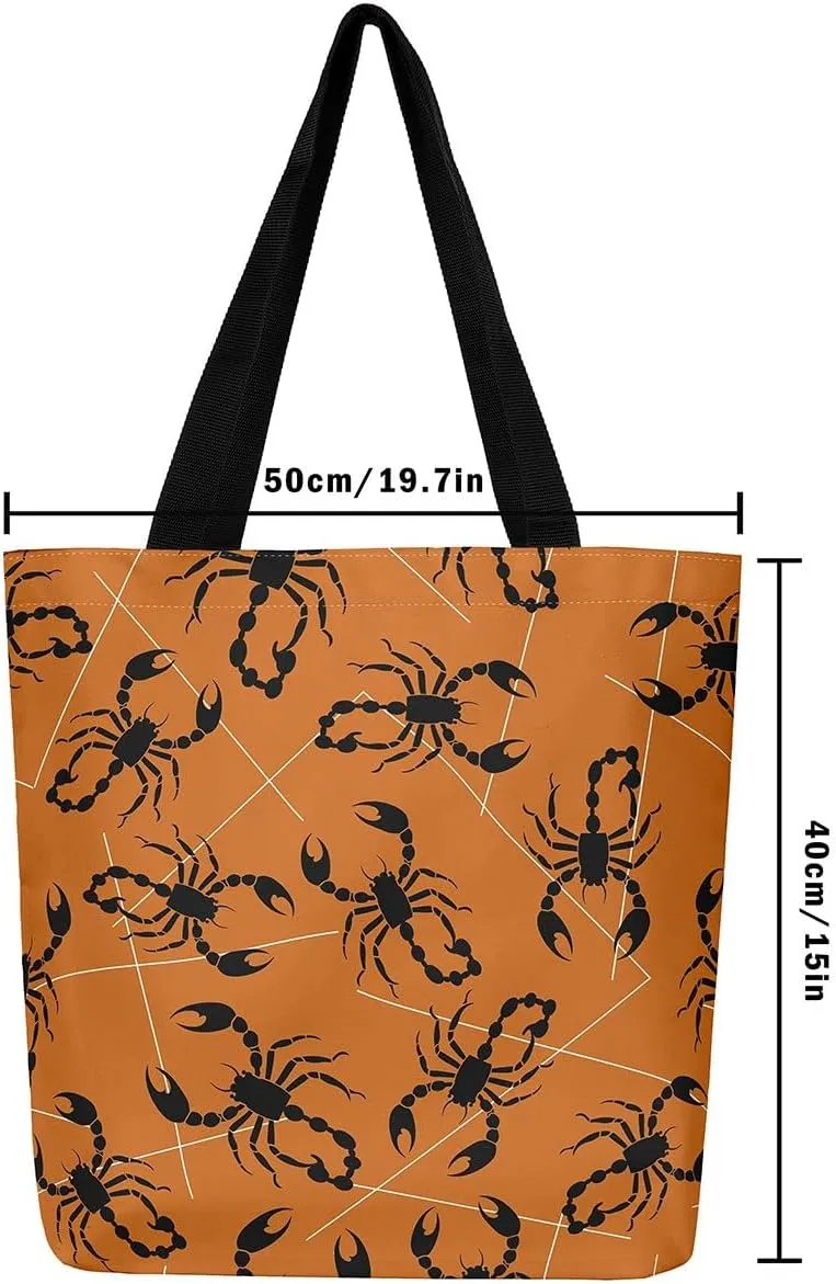 Sugar Skull Canvas Tote Bag for Women,Boho Floral Gym Bag Gothic Bone Goth Halloween Skeleton Bags