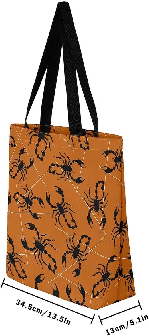 Sugar Skull Canvas Tote Bag for Women,Boho Floral Gym Bag Gothic Bone Goth Halloween Skeleton Bags