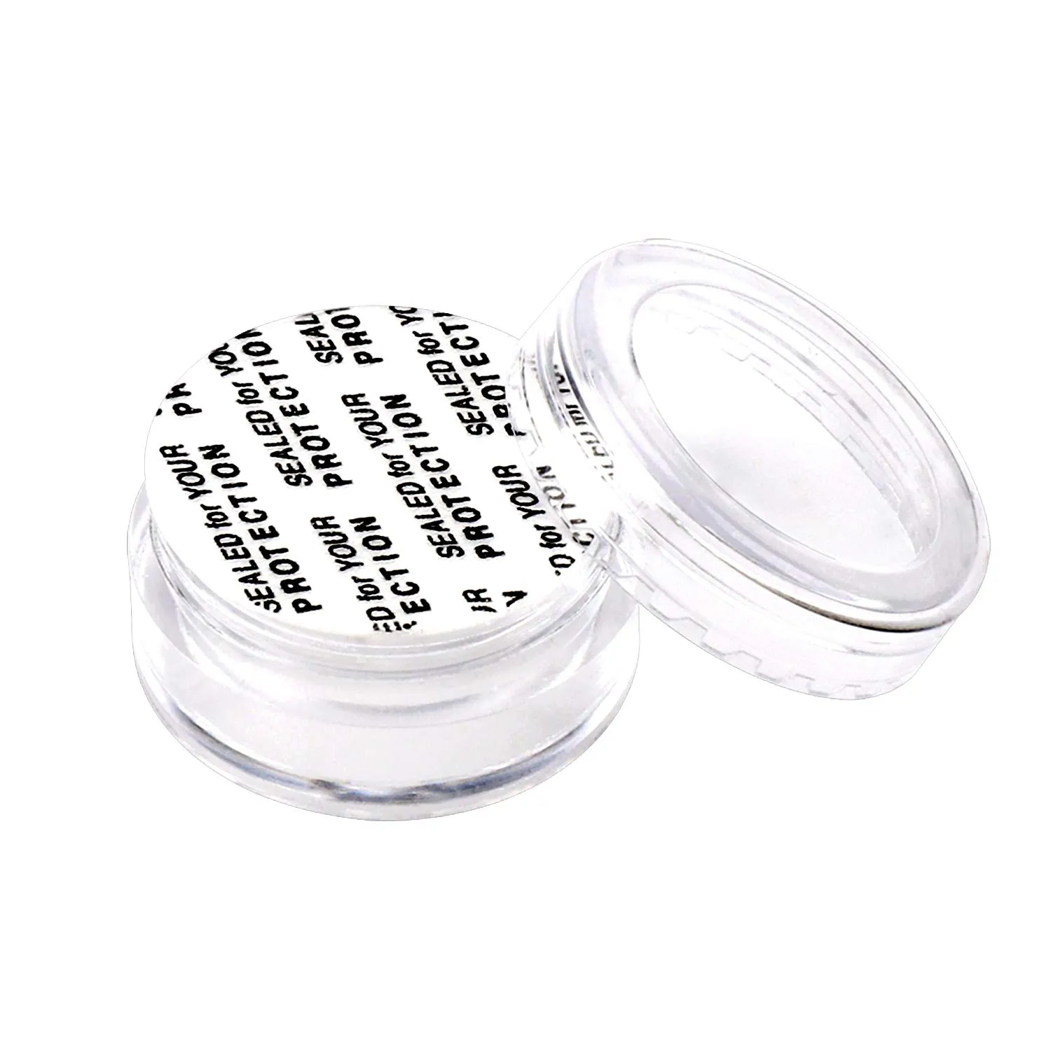 SumDirect 5 Gram Cosmetic Containers - 100Pcs Sample Jars with Lids, Small Plastic Makeup Sample Containers with 10 Pcs Organza Bags and a Scoop