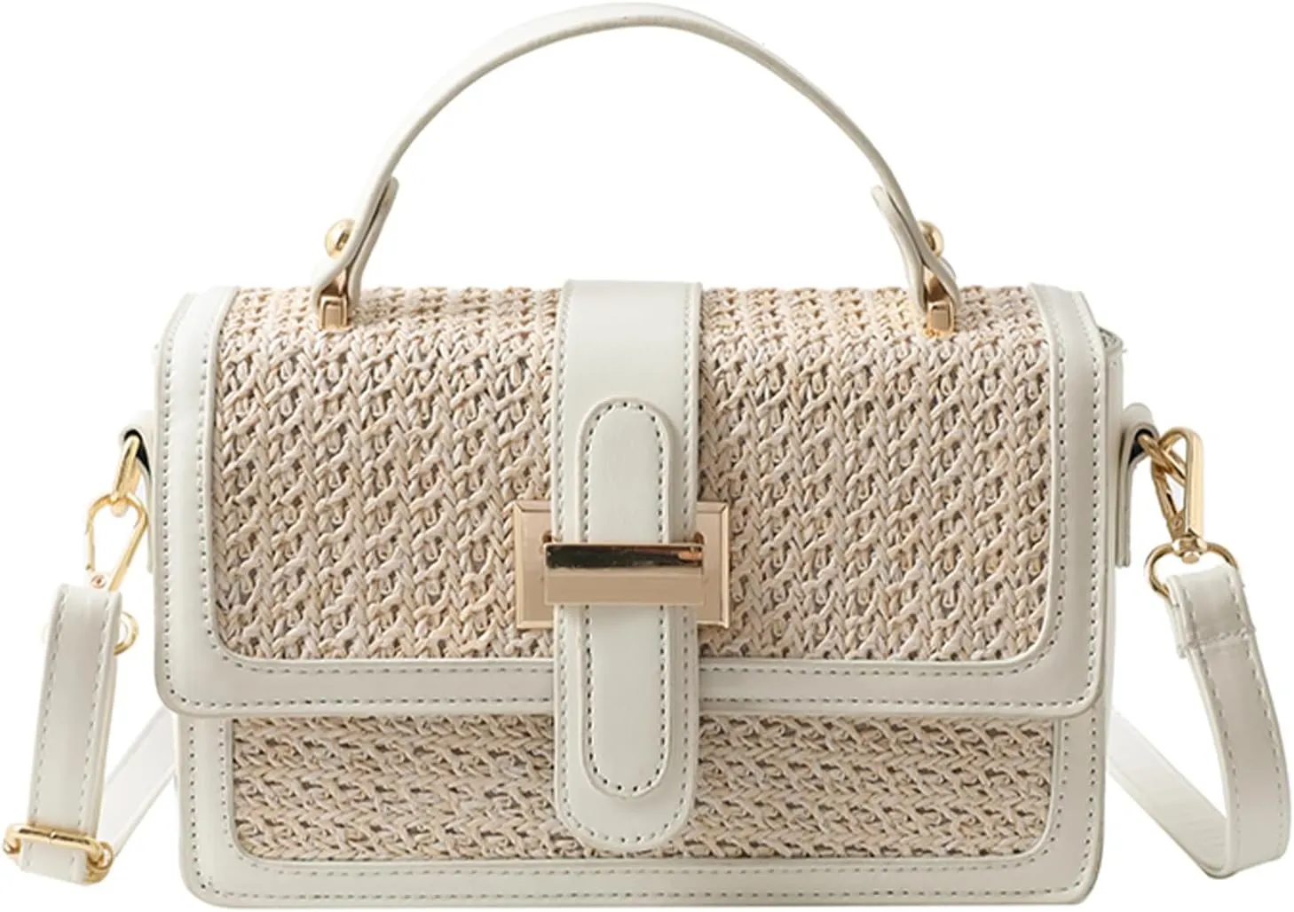 Summer Straw Crossbody Bags for Women Trendy Woven Beach Bag Straw Clutch Purse Vacation Handbags
